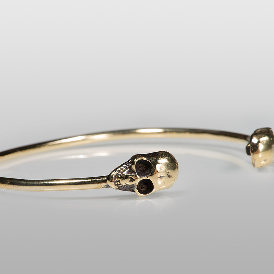 Skull Heads Bangle (Brass) | Bracelet & Bangles by Oz Abstract 