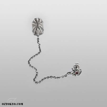 アクセサリー ANNULAR ECLIPSE PIERCE Spider & Web (SingleChain-Garnet) | Pierces & Ear Cuffs by