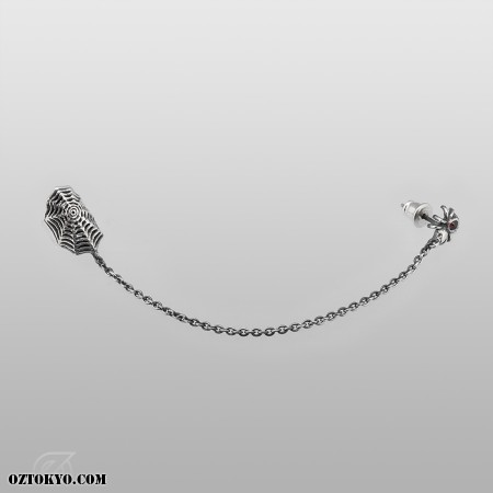 Spider & Web (SingleChain-Garnet) | Pierces & Ear Cuffs by