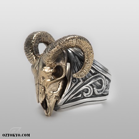 Goat skull ring sales