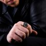 BIGBLACKMARIA a001 Freedom to Die ring on male model. 