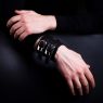 Oz Abstract Tokyo original hand made double buckle wrist band. On male model. 