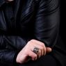 BigBlackMaria K022GN Phoenix Ring on male model.
