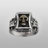 BigBlackMaria a073 Skull University Ring up straight view.