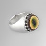 Oz Abstract R585-GR Evil Eye ring right view.