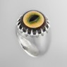 Oz Abstract R585-GR Evil Eye ring up left view.