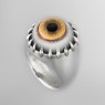 Oz Abstract R585-MUS Evil Eye ring up left view.