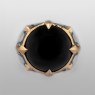 Oz Abstract R9329 Cardinal ring with Onyx front view.