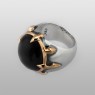 Oz Abstract R9329 Cardinal ring with Onyx left view.