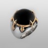 Oz Abstract R9329 Cardinal ring with Onyx up right view.
