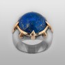 Oz Abstract R9329 Cardinal ring with Lapis up front view.
