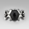 Oz Abstract R455 Spade ring with Black Star front view.
