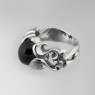 Oz Abstract R455 Spade ring with Black Star left view.