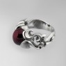 Oz Abstract R455 Spade ring with Garnet left view.