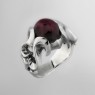 Oz Abstract R455 Spade ring with Garnet up left view.