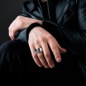BigBlackMaria one of a kind ring 120719-2 on male model.