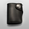 Oz Abstract Half wallet black 035-1BL front view.