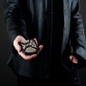 Oz Abstract CC2 coin case python skin on male model.