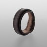 Oz Abstract Tokyo original hand made single stud wrist band. Brown color side view. 