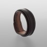 Oz Abstract Tokyo original hand made single stud wrist band. Brown color side view. 