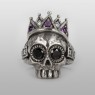 BigBlackMaria a189 Crown Skull ring front view.