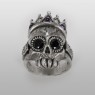 BigBlackMaria a189 Crown Skull ring up straight view.