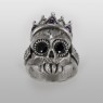 BigBlackMaria a189 Crown Skull ring up straight view.