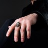 BigBlackMaria a189 Crown Skull ring on male model.