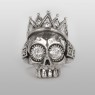 BigBlackMaria a189 Crown Skull ring front view.