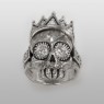 BigBlackMaria a189 Crown Skull ring up straight view.