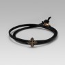 Oz Abstract Tokyo Cro-Bz Cross design leather bracelet front view.