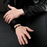 Oz Abstract Tokyo LGH-Br Lightning design leather bracelet front view.