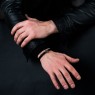 Oz Abstract Tokyo MCB-Sv Mexico Cross Bone Bracelet on male model.