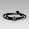 Oz Abstract Tokyo Str-Br Star design leather bracelet front view.