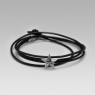 Oz Abstract Tokyo Str-Sv Star design leather bracelet front view.