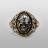 STS R31 Skull Ring Silver & Brass front view.