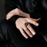 STS R31 Skull Ring Silver & Brass on male model.
