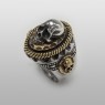 STS R31 Skull Ring Silver & Brass up left.