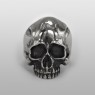 STS R02Sv Silver Skull Ring front view.