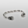 STS BR13 Silver bangle skull design bracelet right view.