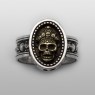 BigBlackMaria on of a kind special skull ring up straight view.