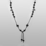 Oz Abstract Tokyo Limited edition one of a kind skulls and onyx beads necklace vertical view.