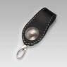 Oz Abstract Tokyo black leather key holder left view.