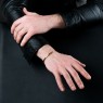 BigBlackMaria X bangle bracelet from brass on male model.