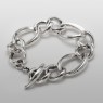 BigBlackMaria X curb silver bracelet front view.