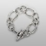 BigBlackMaria X curb silver bracelet front view.