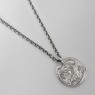 Oz Abstract Tokyo P1900 Athene and her pet owl coin silver necklace right view.