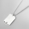 Oz Abstract Tokyo The Misunderstood Dog Tag silver necklace P1901 left view.