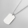 Oz Abstract Tokyo OATLF Dog Tag silver necklace P1902 left view.