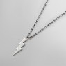 Oz Abstract Tokyo Lightning necklace Silver version left view.
